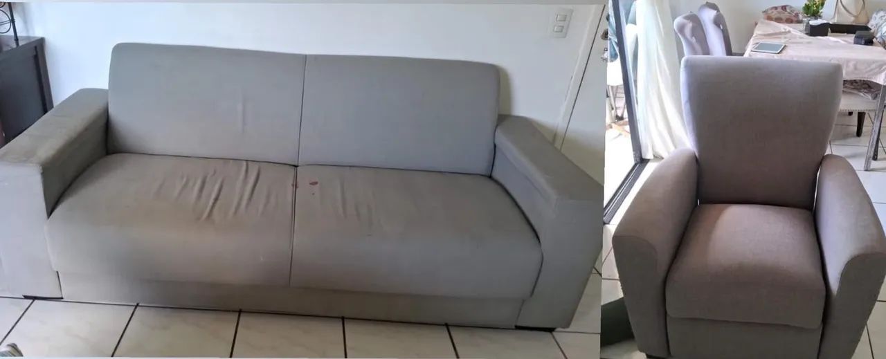 Sofá de 3 lugares + poltrona combinando - Foto 3