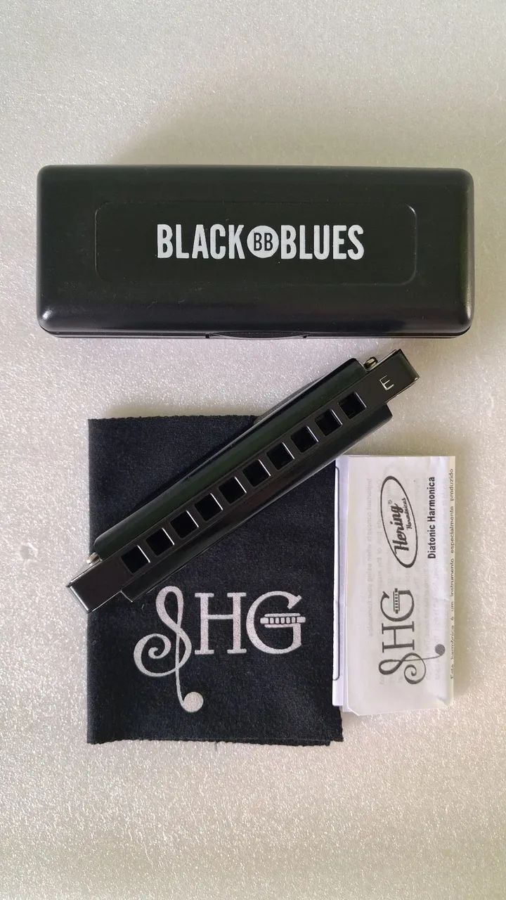Gaita de Boca Hering Black Blues em E - Foto 3