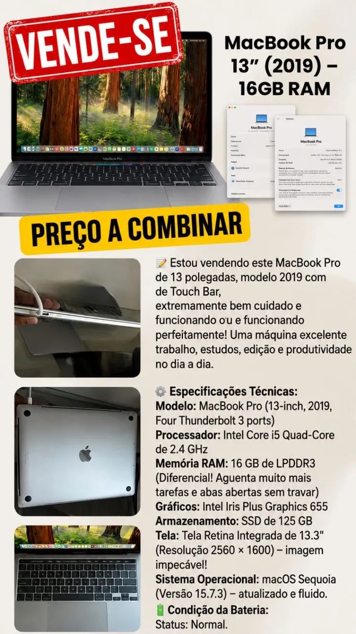 MacBook Pro 13? (2019) - Notebooks - Brotas, Salvador 1504541984 | OLX
