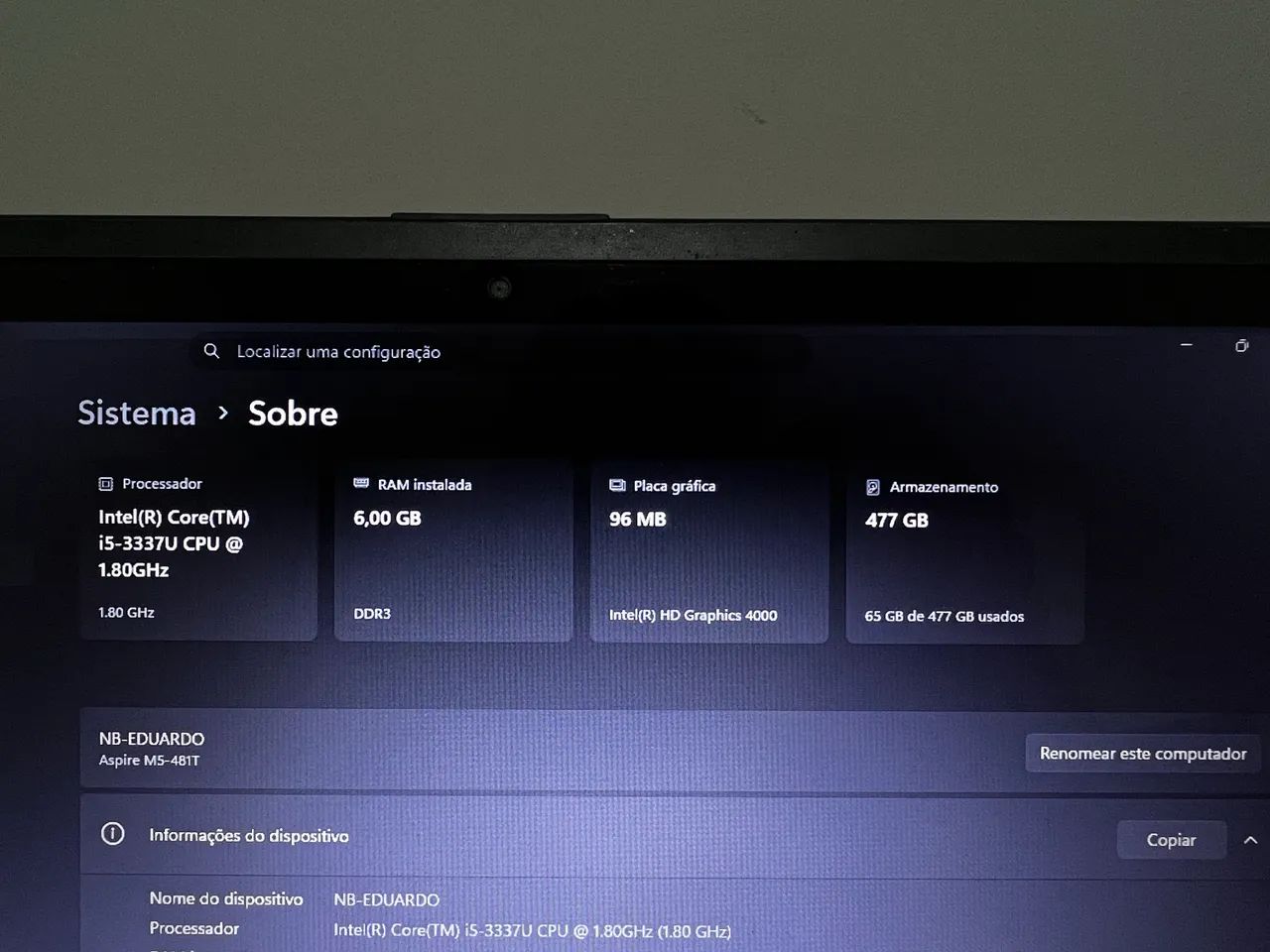 NOTEBOOK ACER ASPIRE M5 - INTEL CORE i5 + SSD - Foto 3