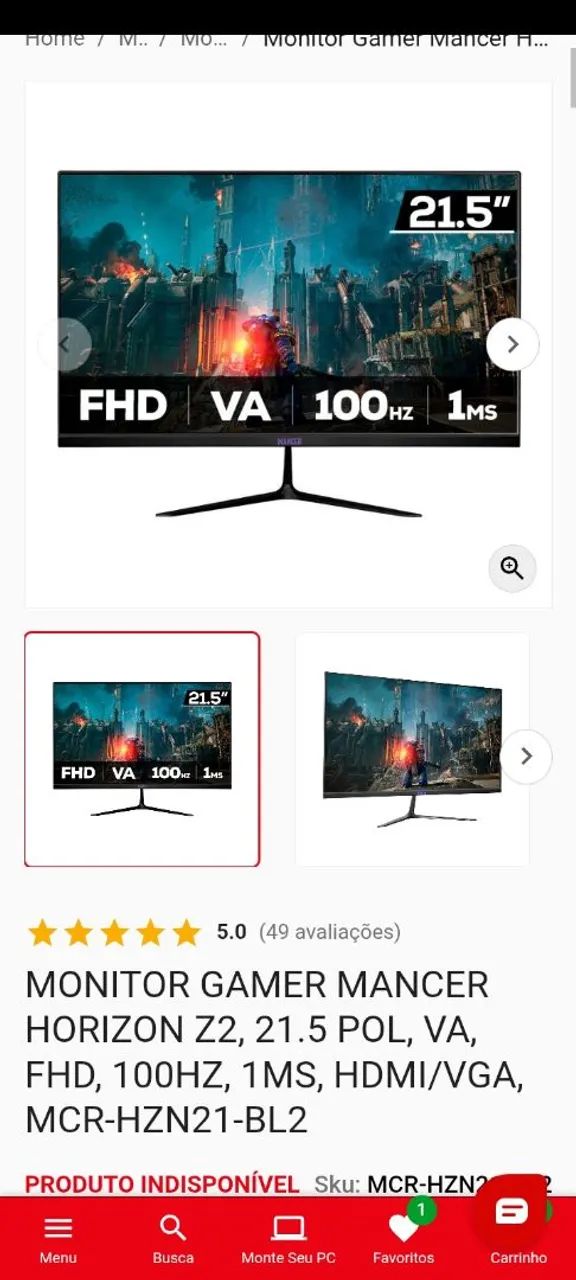 Xbox series s + monitor gamer manter 21.5 polegadas  - Foto 4