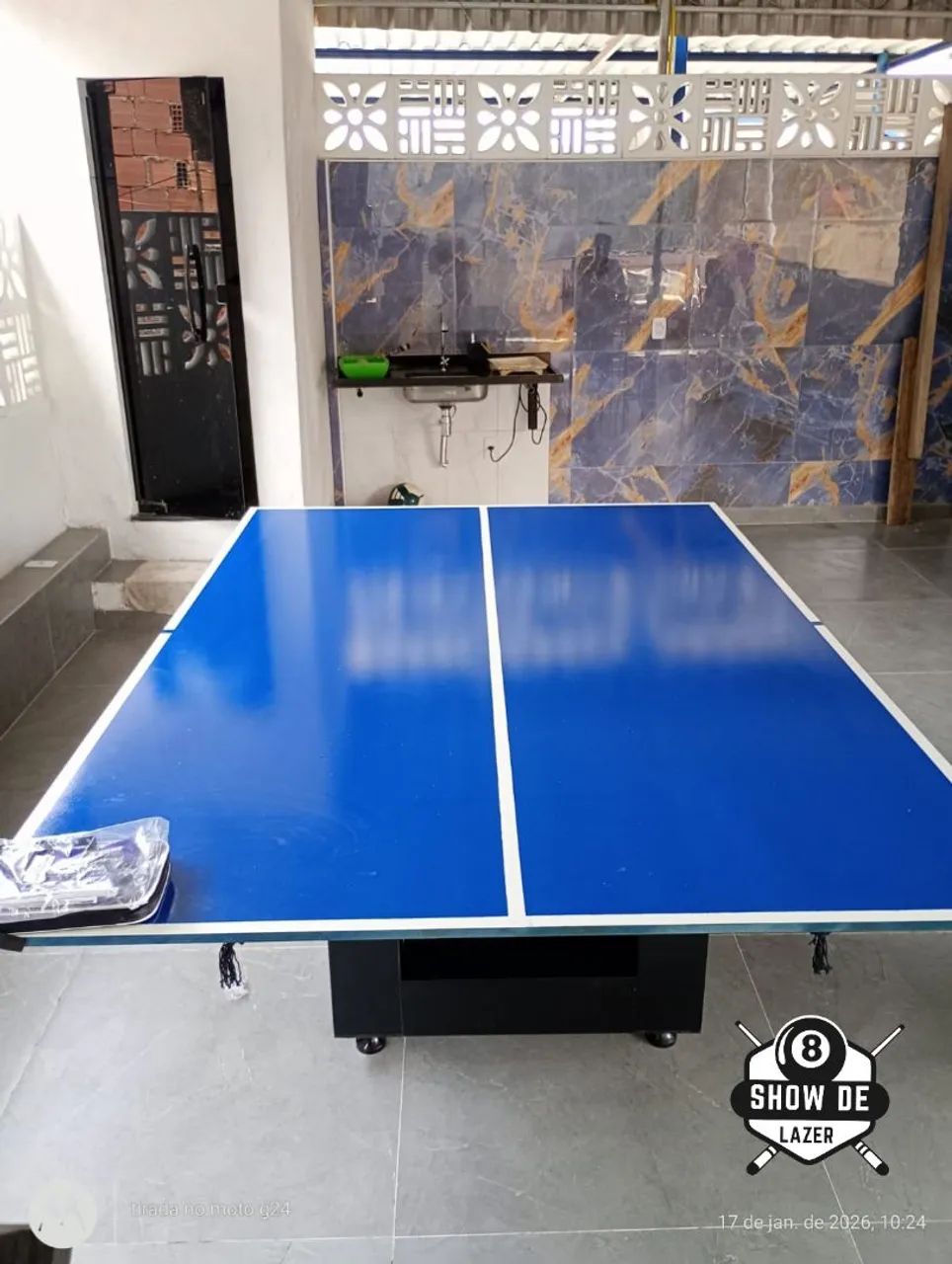 Sinuca Pé Ú Preta Pano Azul  - Foto 5