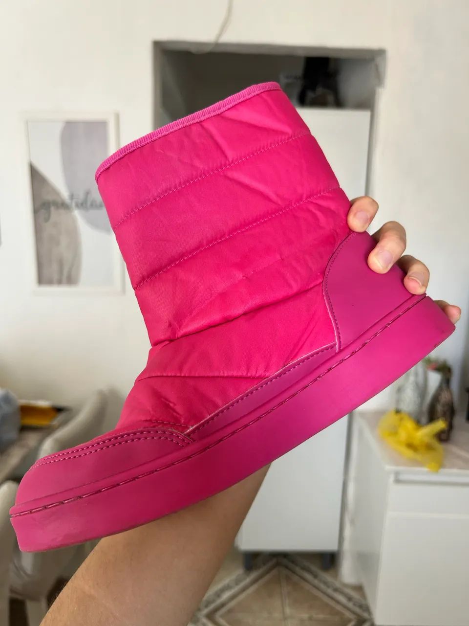 Bota Puffer Bibi Rosa Pink Acolchoada - Tamanho 37 - Foto 2