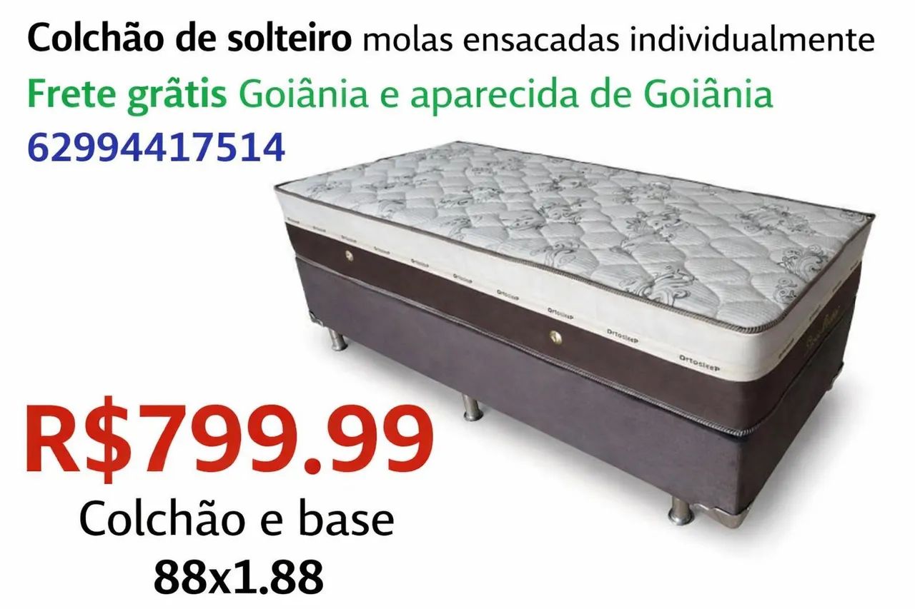 Colchão e base solteiro 