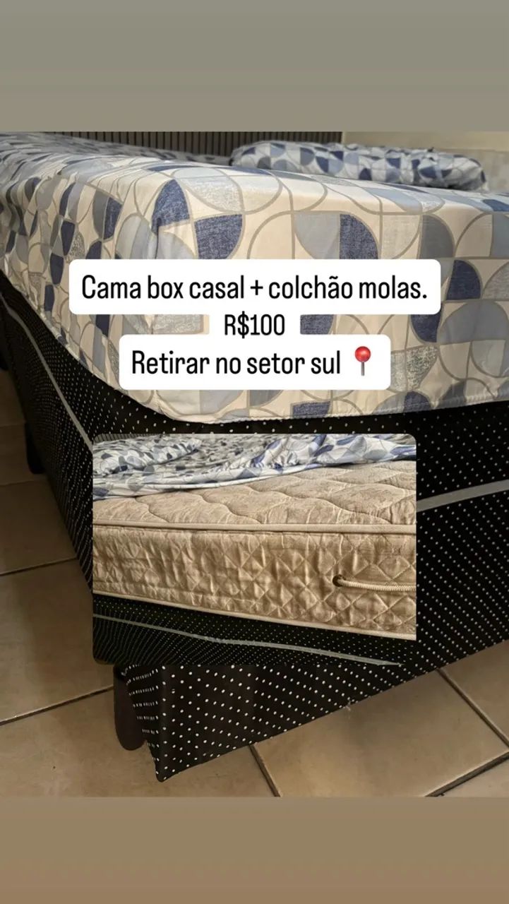Cama box + colchão molas 