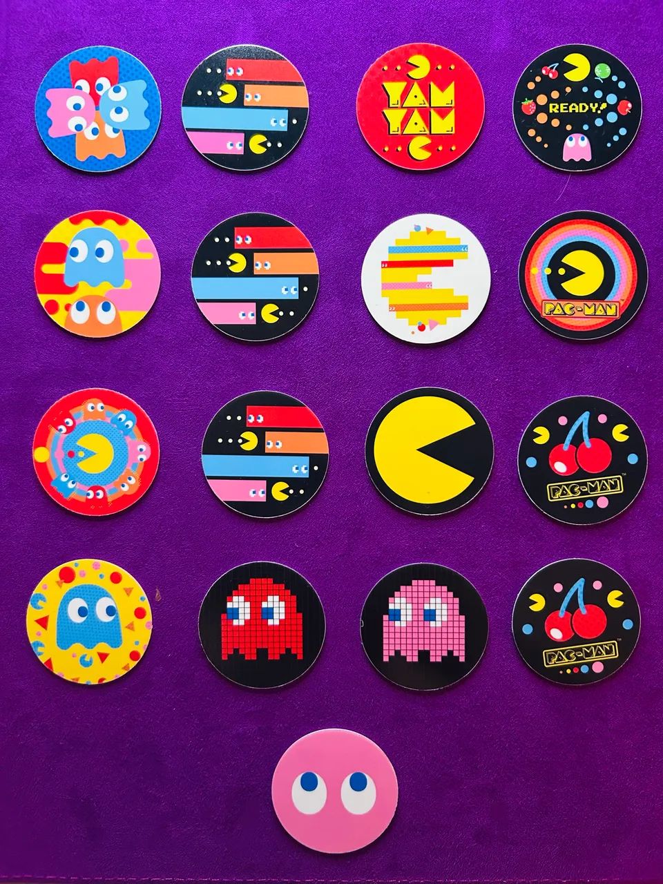 Coleção Tazos Elma Chips Pac-Man 2020 - 17 Unidades 