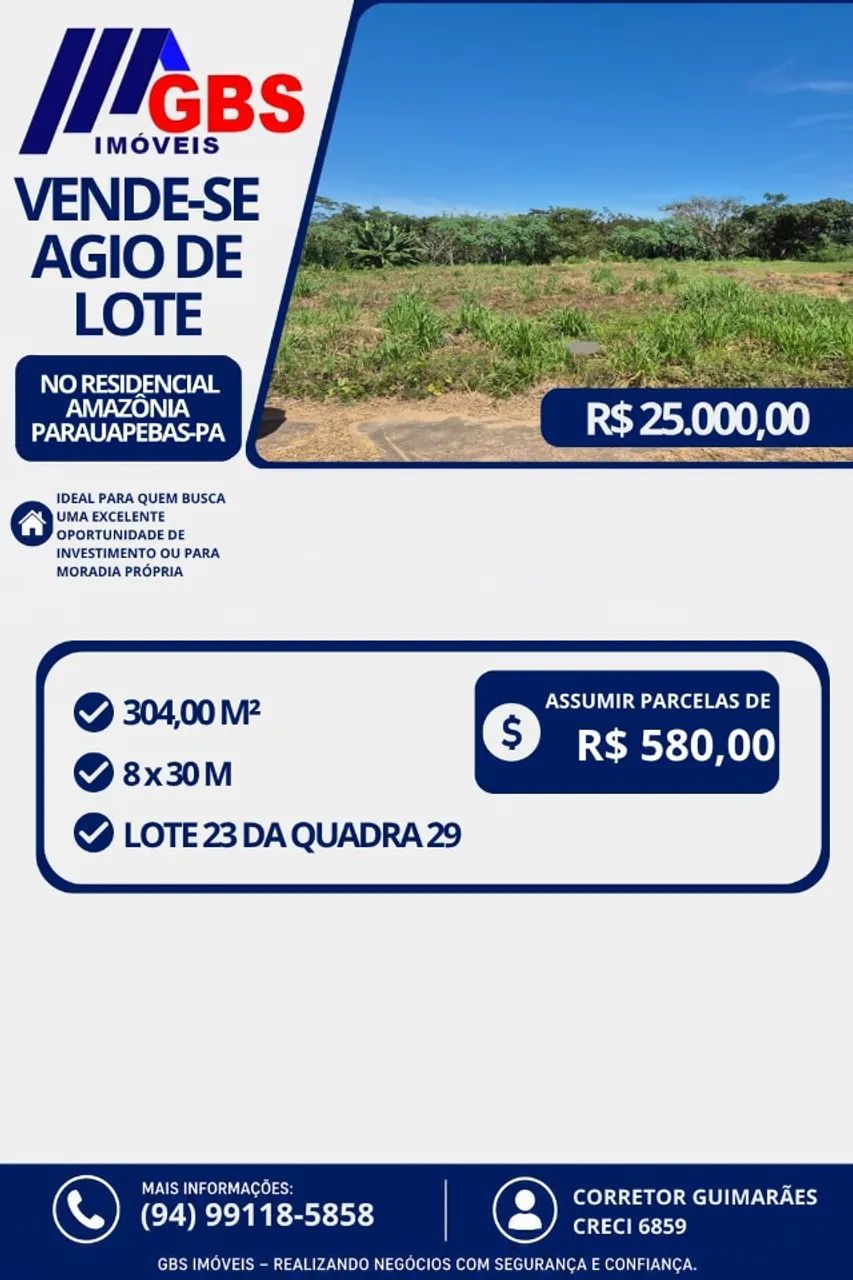 ÁGIO DE LOTE À VENDA NO AMAZÔNIA PARAUAPEBAS-PA - Foto 2