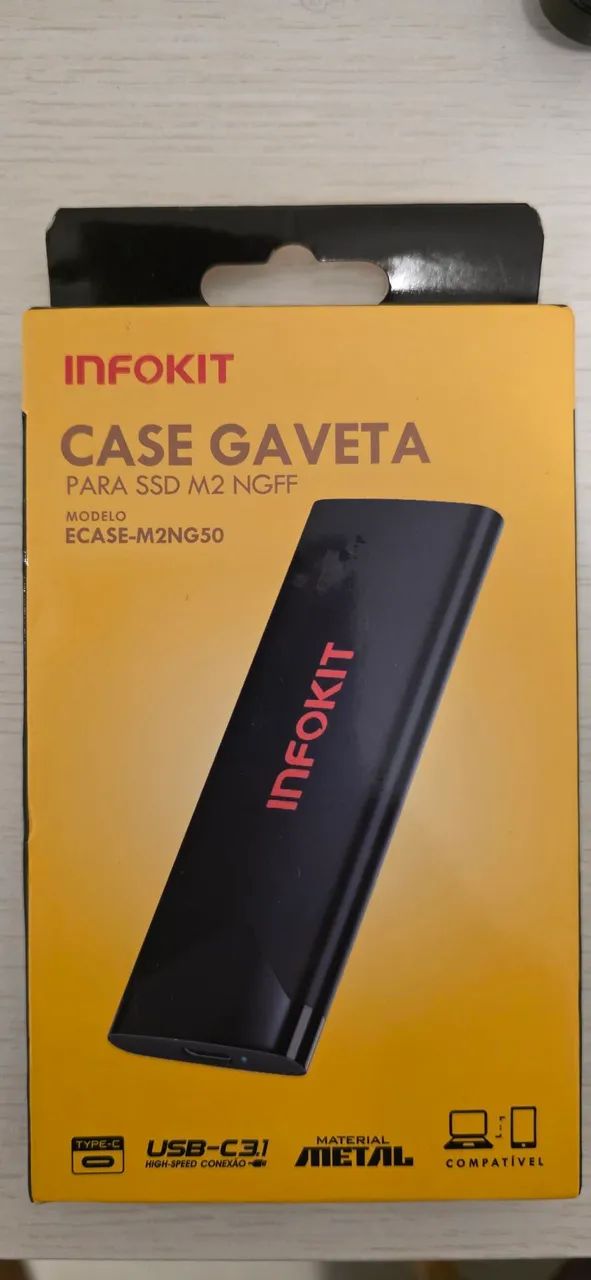 Case gaveta passa SSD2 M2 Infokit novo