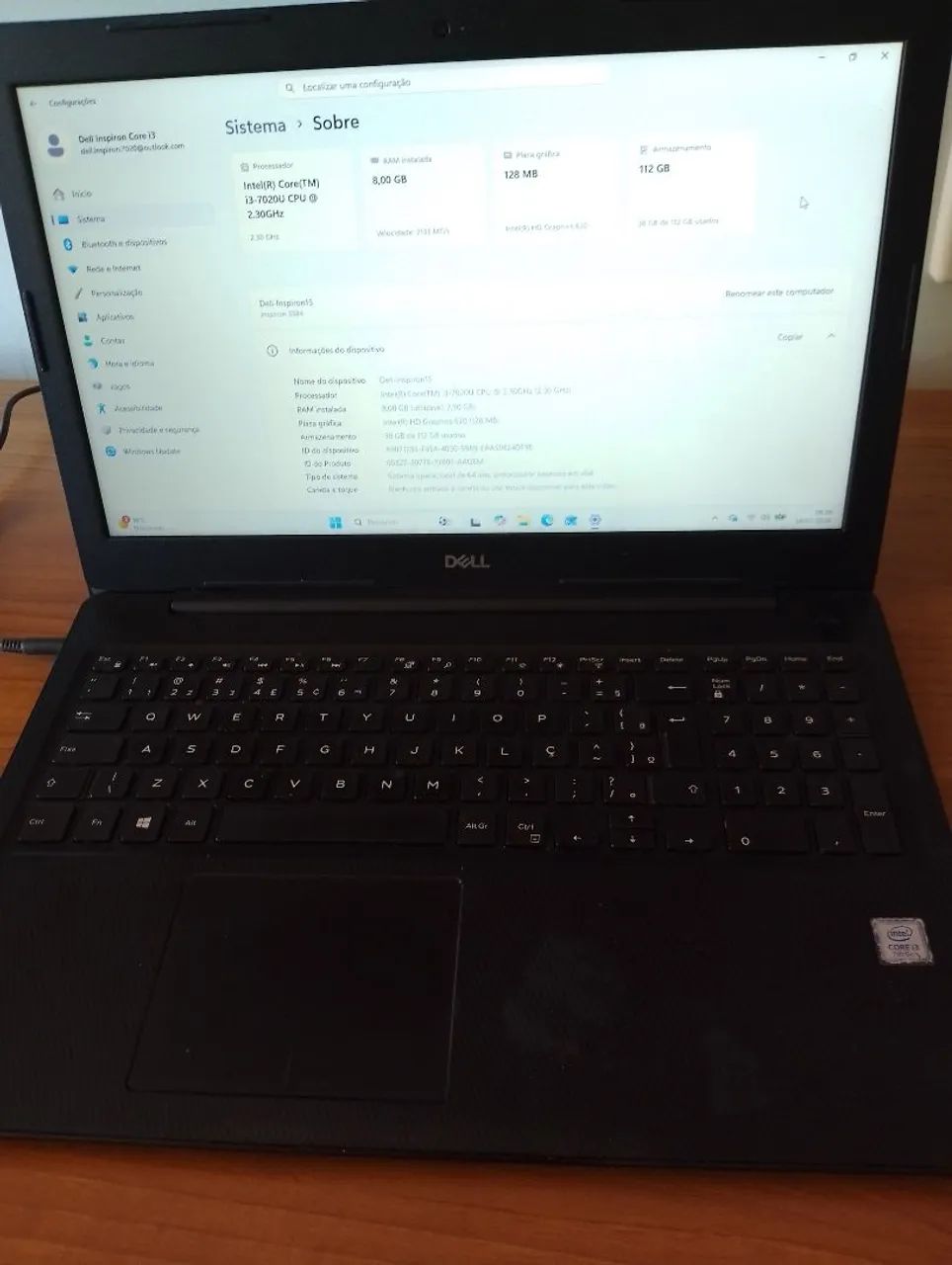 Notebook Dell Core i3, 8gb Ram, 128gb SSD, Win11  - Foto 4