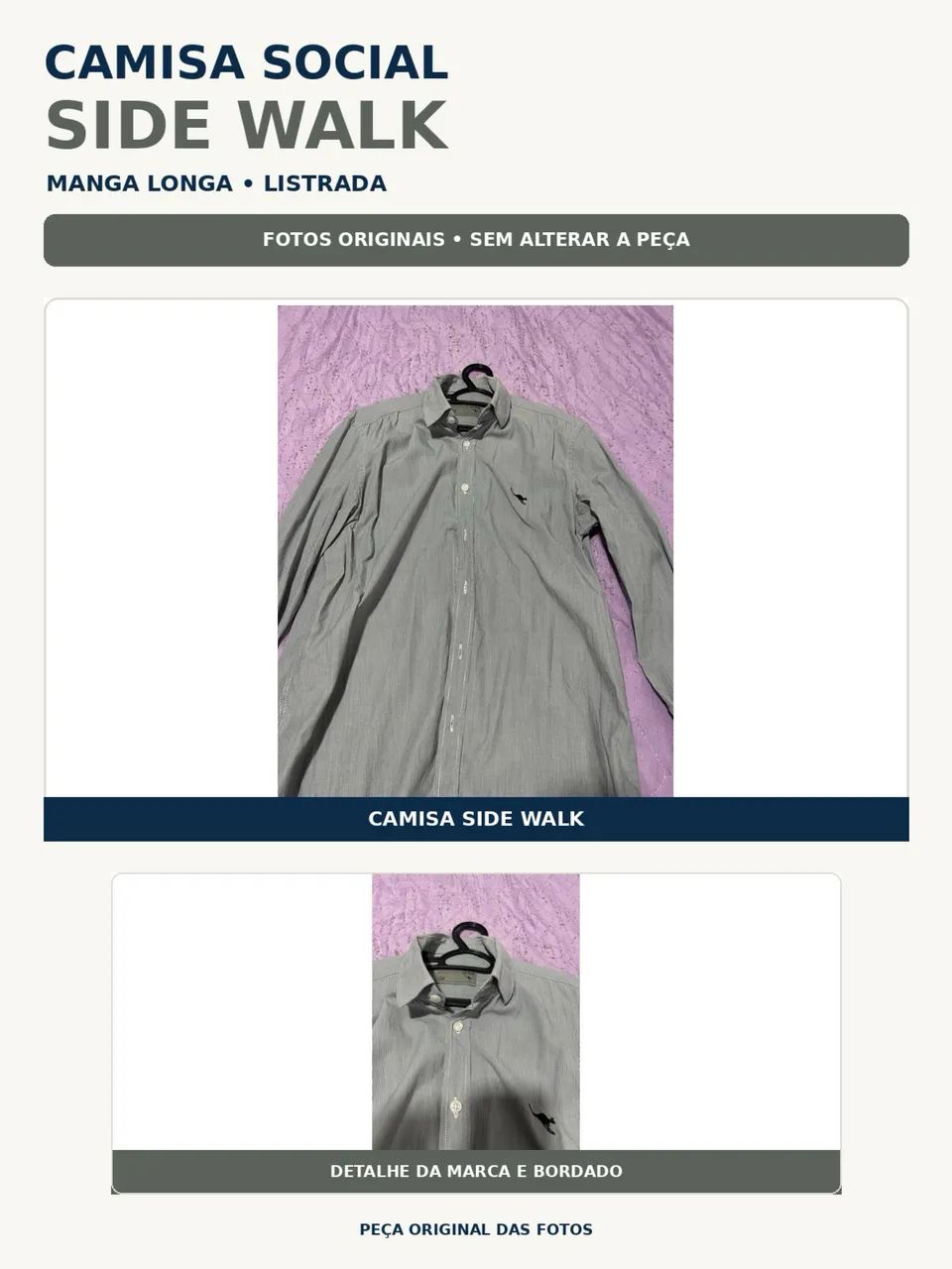 Camisa social Side Walk Original tamanho 40/42