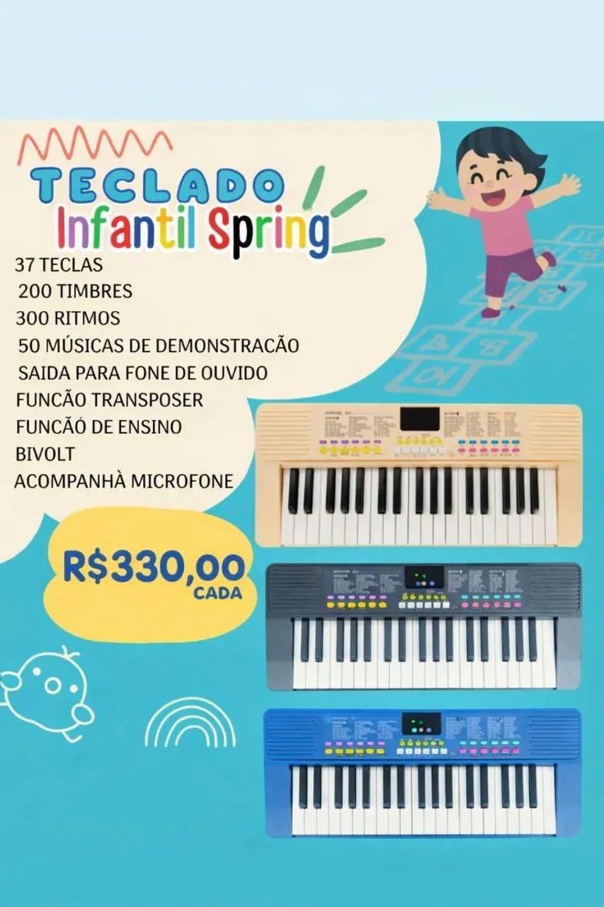 Teclado Infantil Spring cores