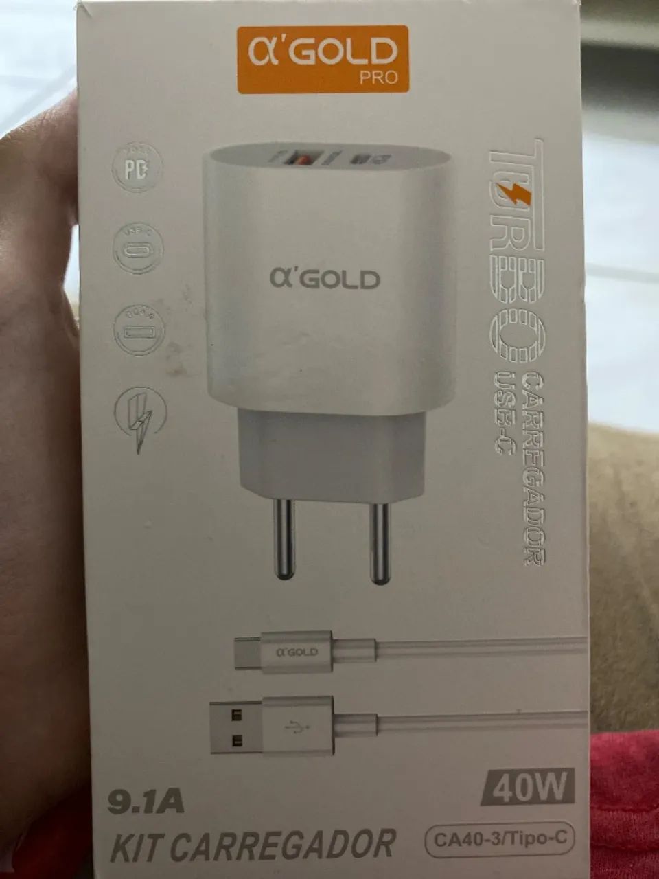 Kit carregador turbo USB-C