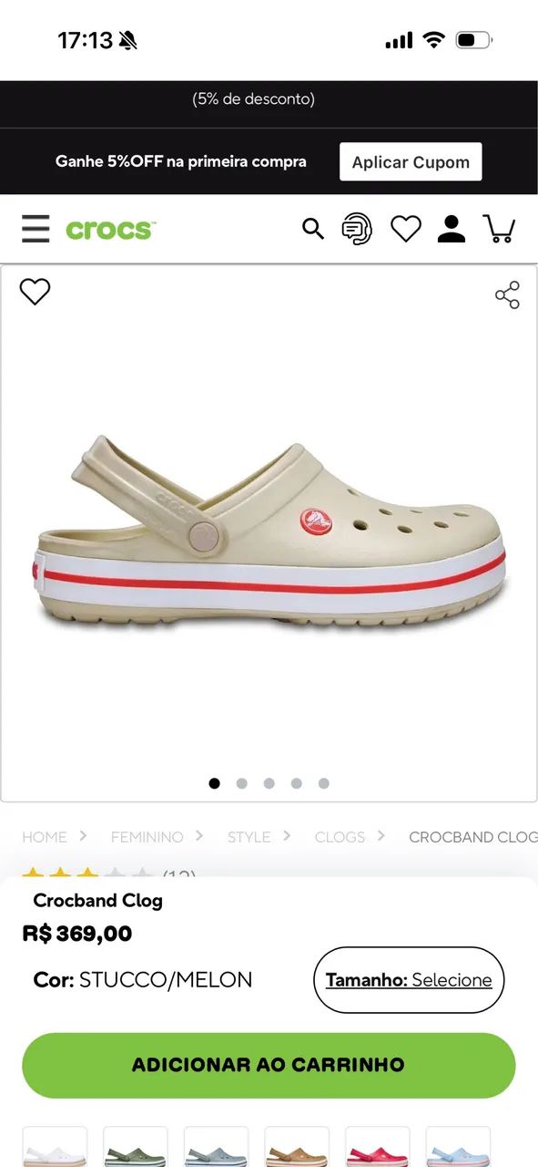 Crocs bege com rosa, usada em excelente estado , toda original  - Foto 5