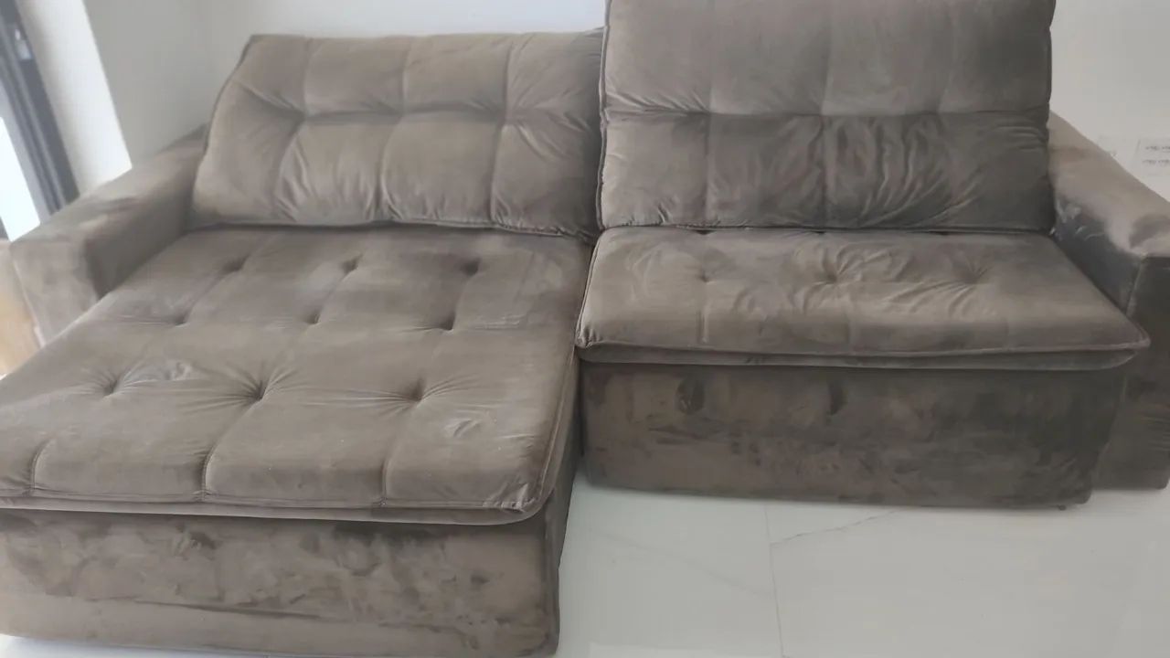 BAIXOU...Sofá Chaise Retrátil até 5 lugares , tecido macio aveludado.