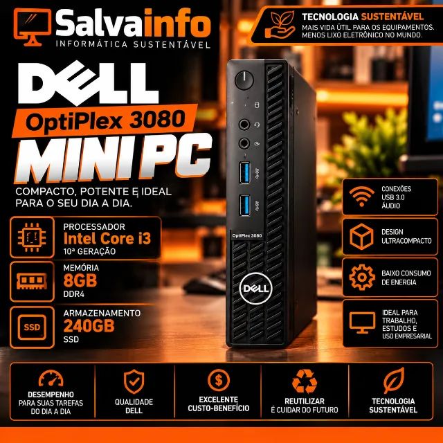 MINI PC DELL 3080 I3 DE 10°