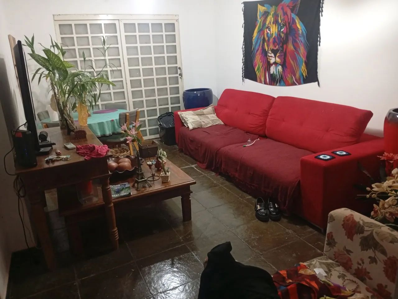 Sofá de luxo vermelho 