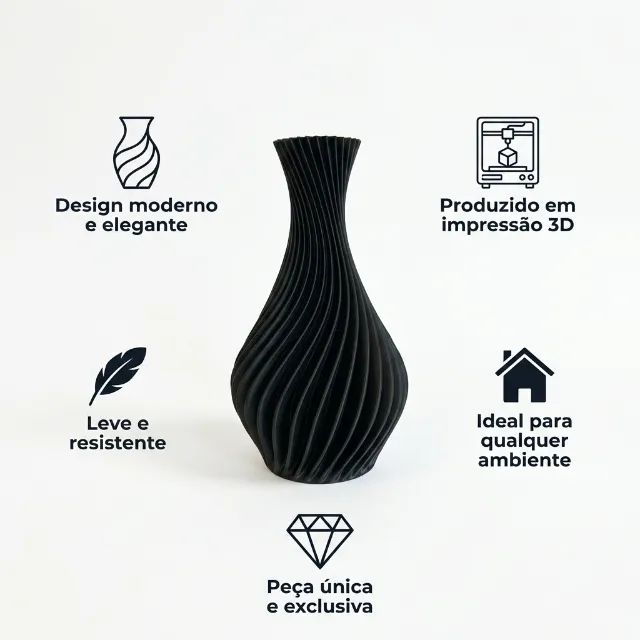 Kit 2 Vasos Decorativos Modernos em Espiral | Impressão 3D | Design Minimalista - Foto 2