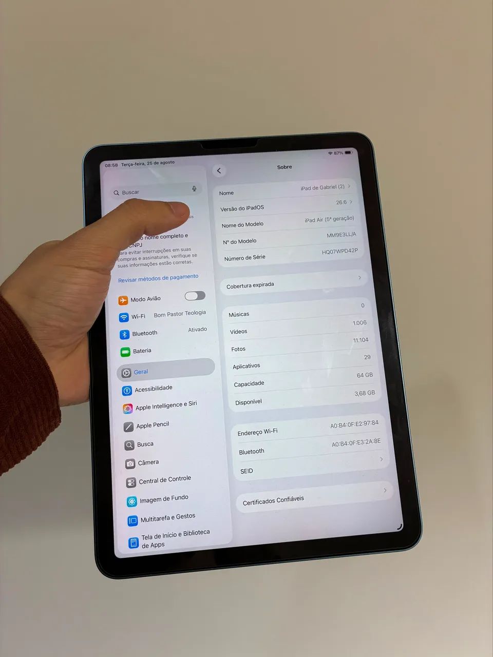 iPad Air 5ª geração (M1) - 64 GB - Azul - Foto 2