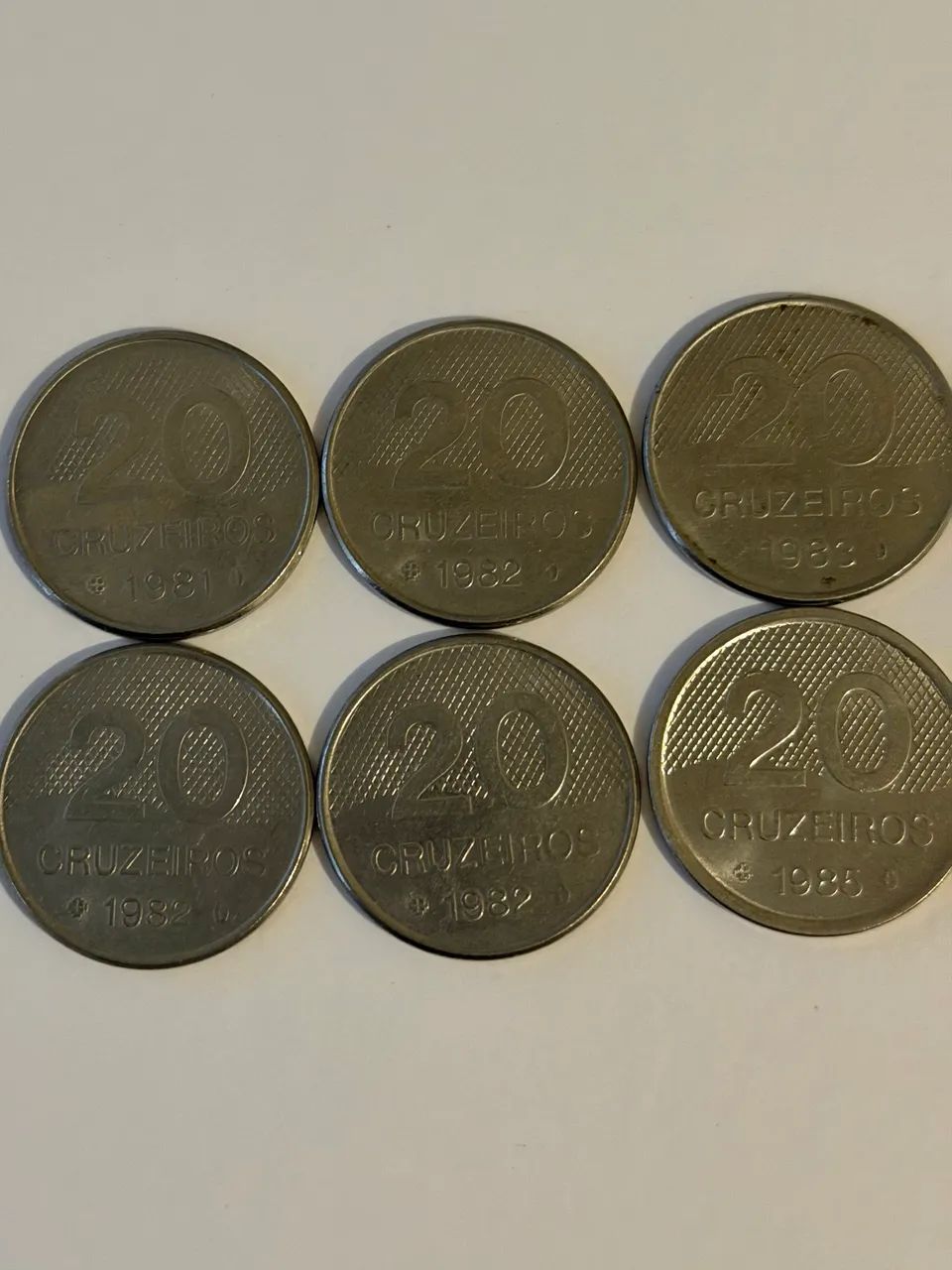Lote com 6 Moedas- 20 Cruzeiros, Anos Diversos