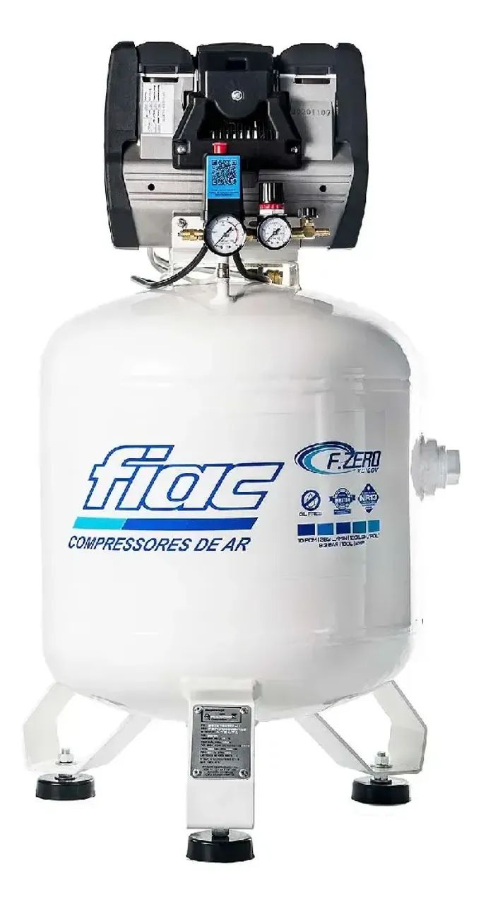Compressor Ar Isento Oleo Fiac 10 Pes 100l 2hp Mono 220v