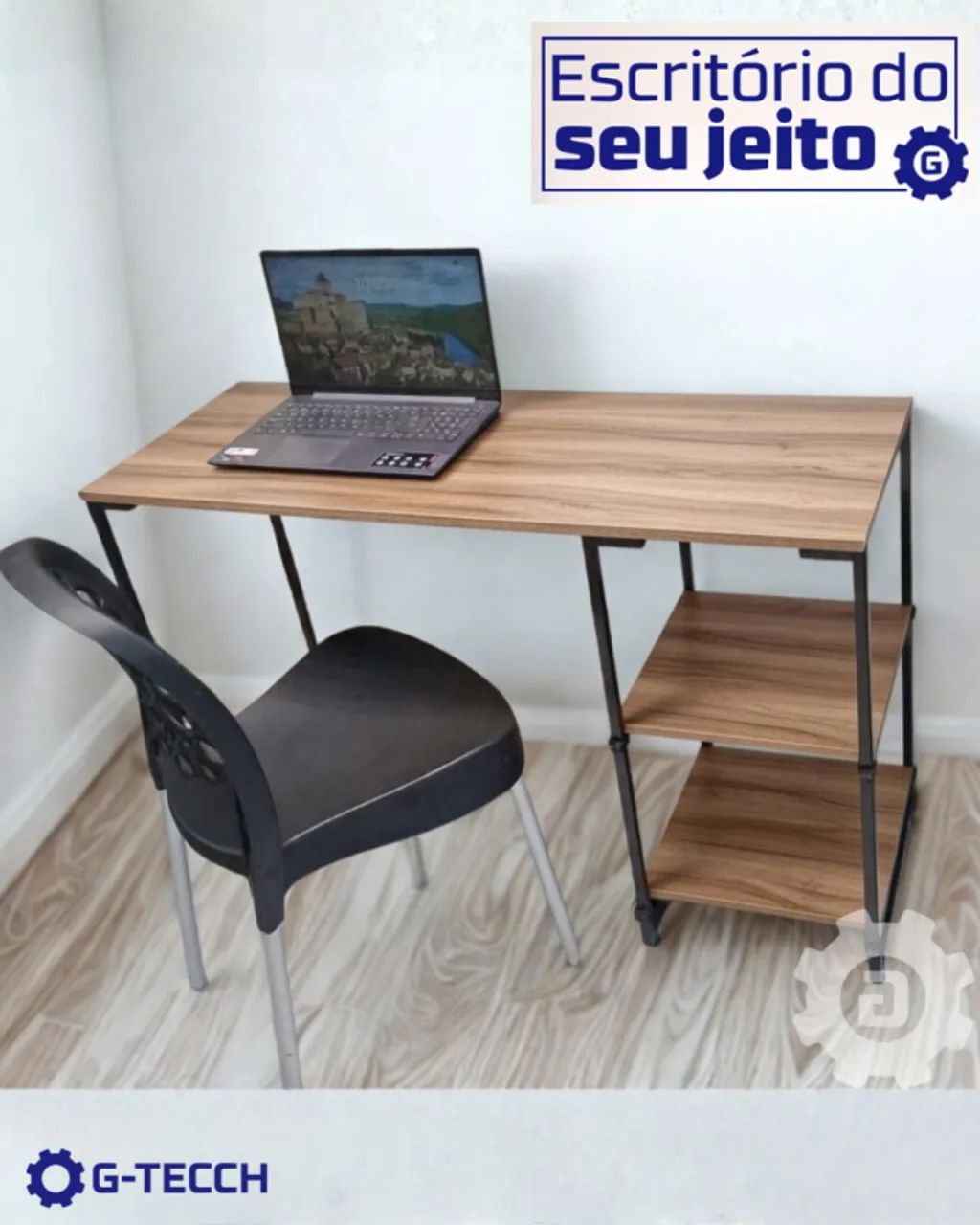 Escrivaninha Industrial 1,1m NOVA Mesa Multiuso para Computador Notebook Estudo Escritório - Foto 2