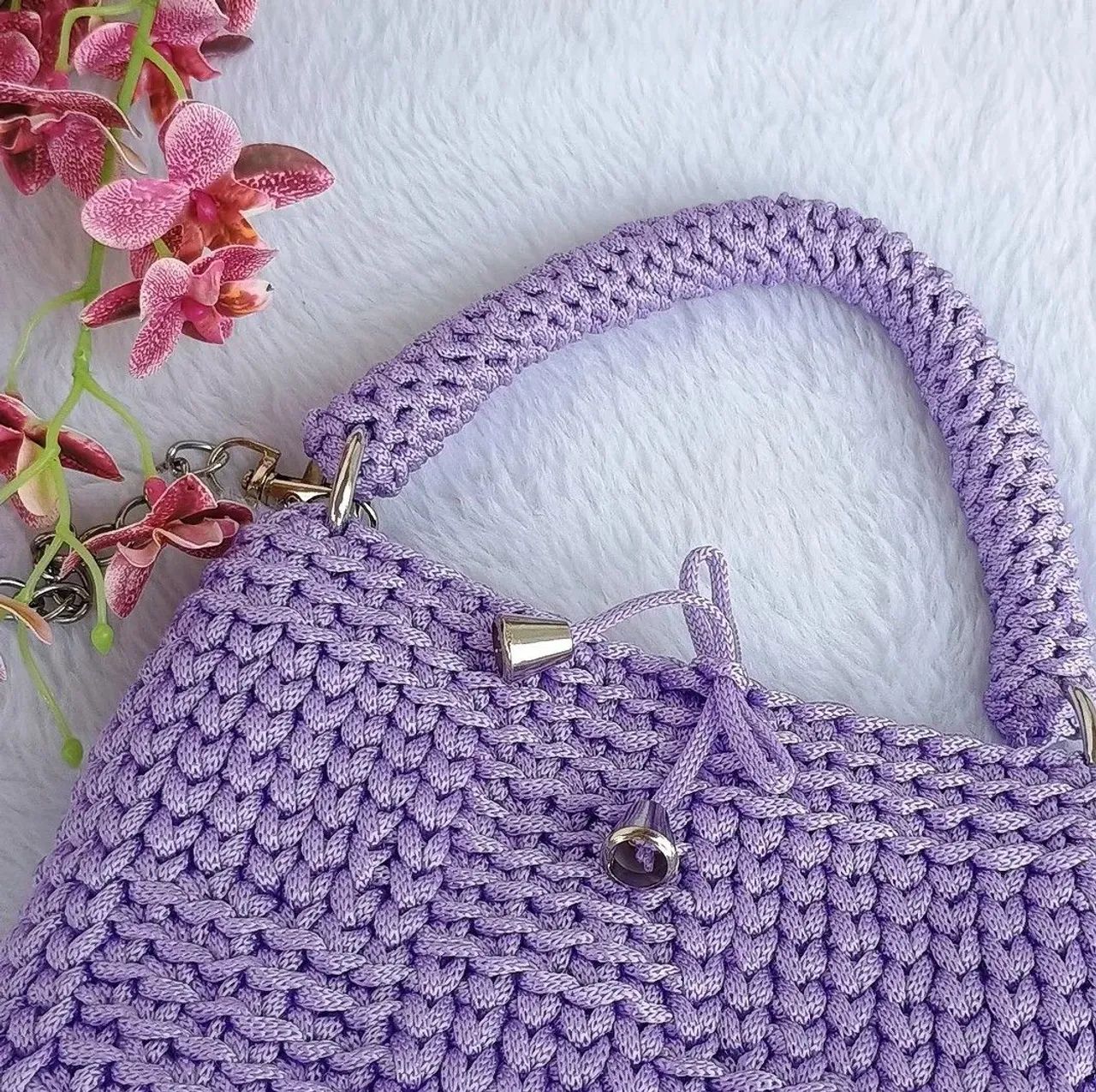 Bolsa de crochê em fio naltico  - Foto 2