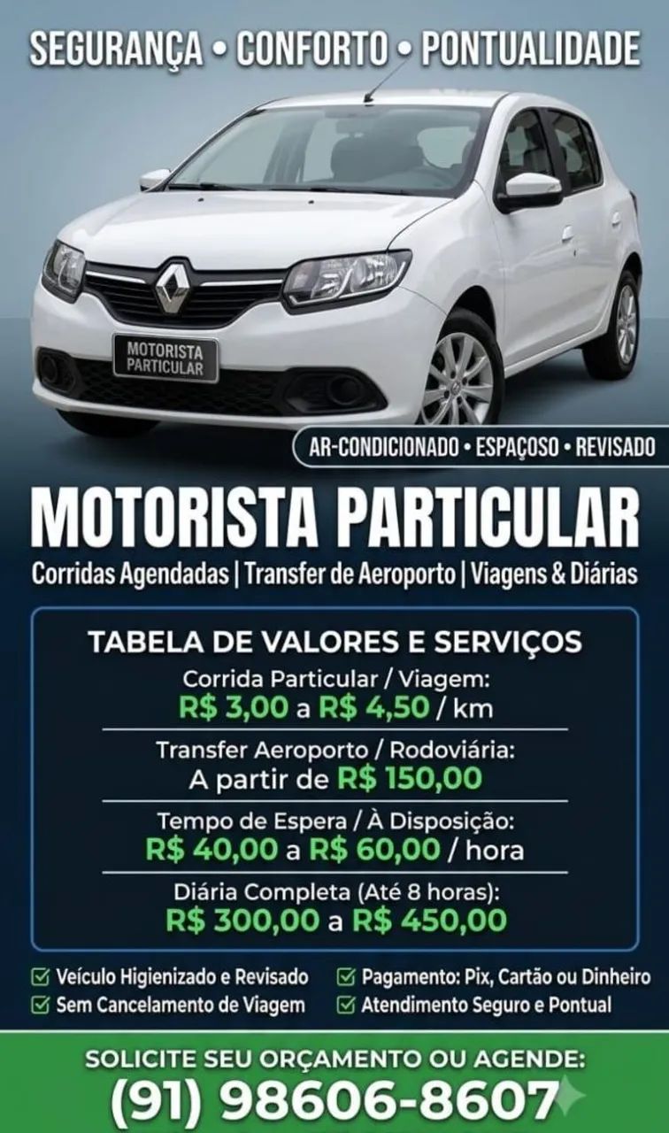 MOTORISTA PARTICULAR / CORRIDAS AGENDADAS 