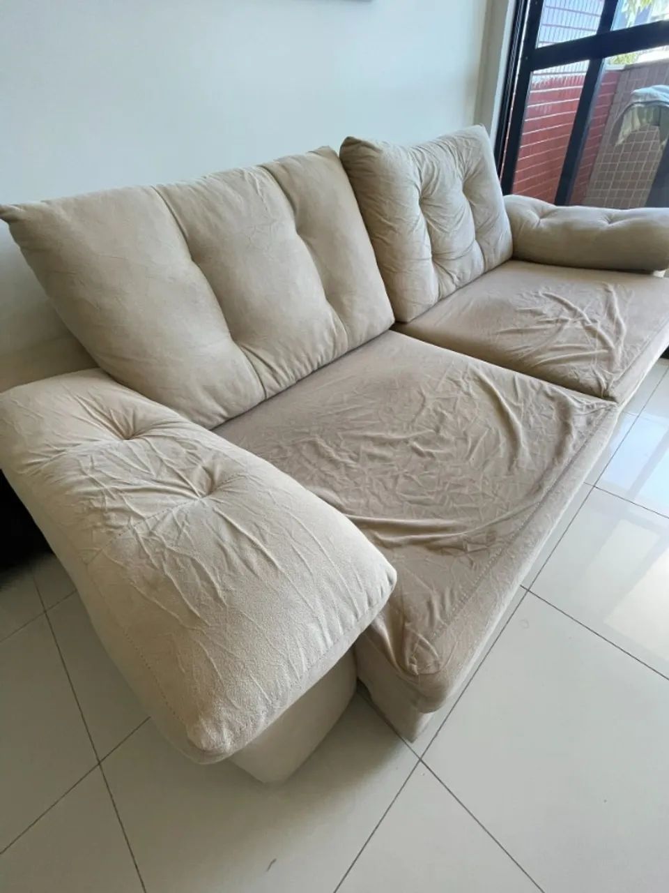 Sofá 2 lugares Reclinável e Retrátil Bege - Muito Macio e Confortável - Foto 3