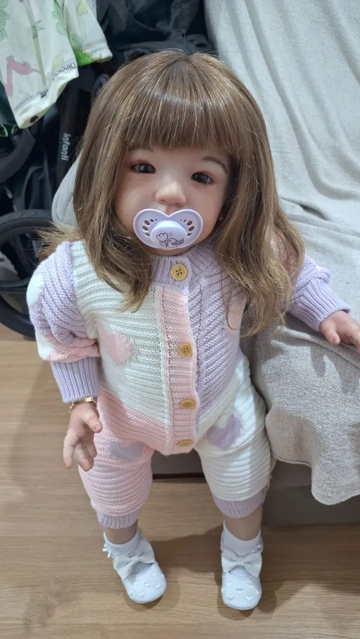 Bebê Reborn Toddler Kit Vito (cabelo humano)<br>humano) - Foto 3