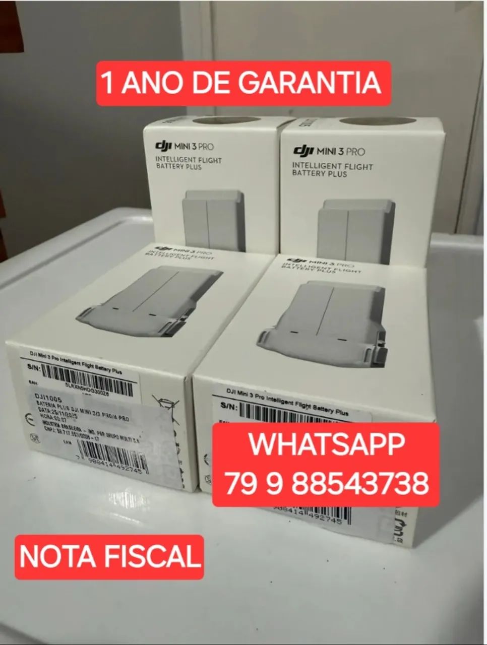 BATERIA DJI MINI 3 4 PRO - PLUS E NORMAL -  - 1 ANO DE GARANTIA + NOTA FISCAL 