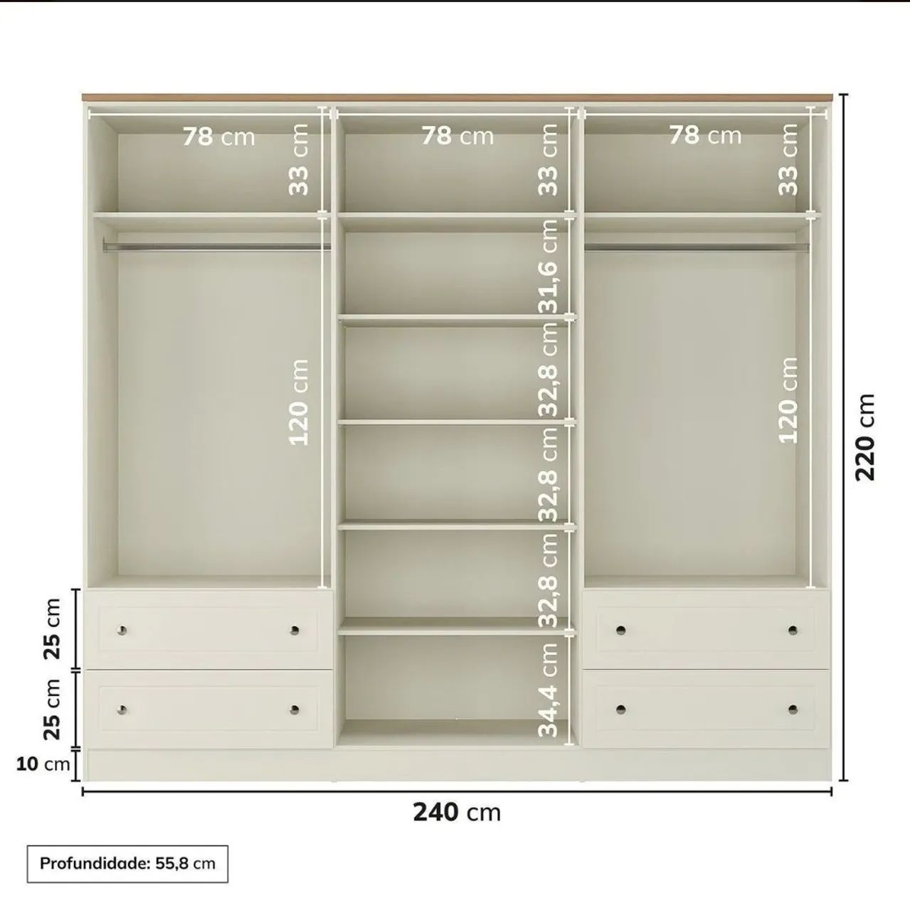 Guarda-roupa Ananda - 100% em MDF - Foto 2
