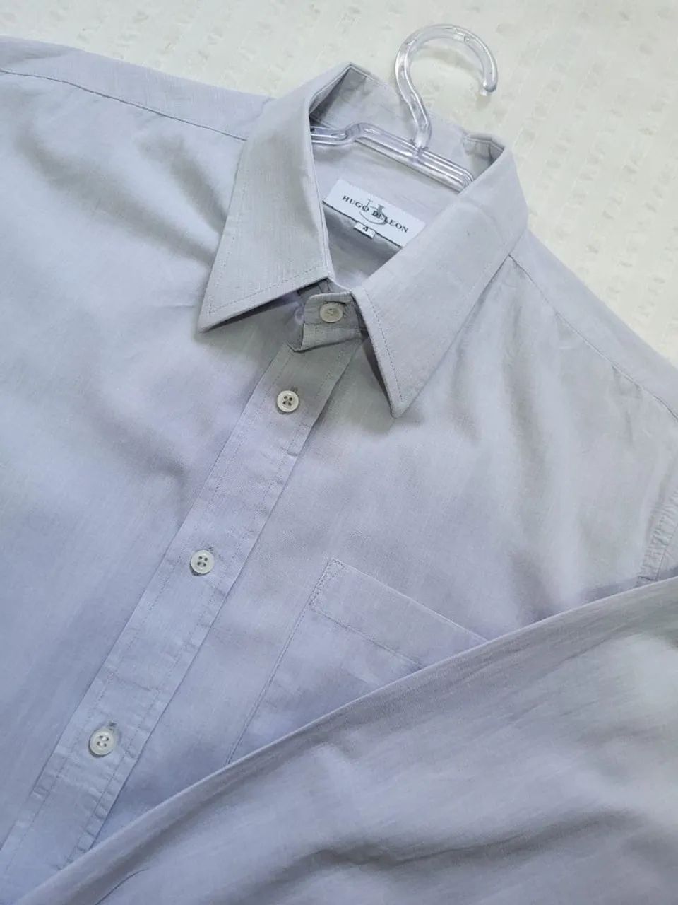 Camisa Cinza Claro Hugo Deleon Tam G - Foto 4