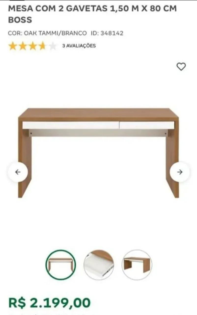 Mesa de escritório Tok stok - Foto 3
