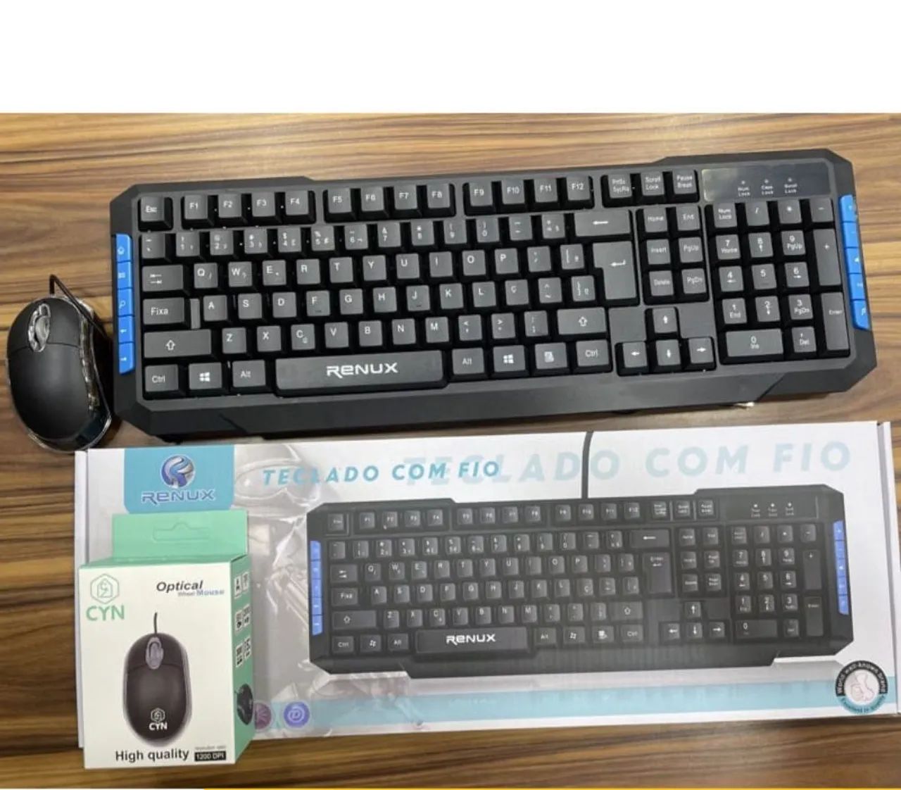 Teclado e Mouse com fio USB kit promocional - Foto 3