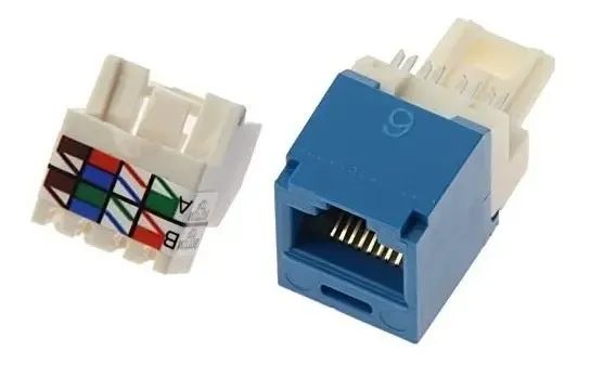 Kit 10 Unidades - Keystone Cat6 Azul Panduit Rj45 Cj688tpbu - Foto 4