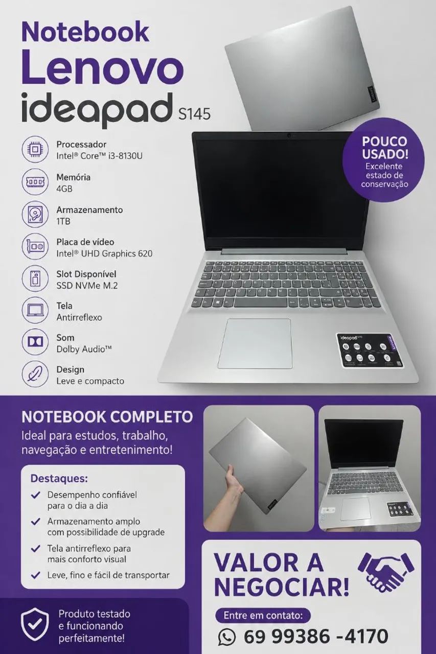 Notebook Lenovo i3