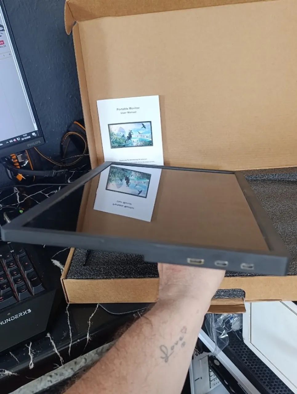 Monitor portátil de 15,6 polegadas, Conectividade USB-C HDMI Full HD 1080P - Foto 4