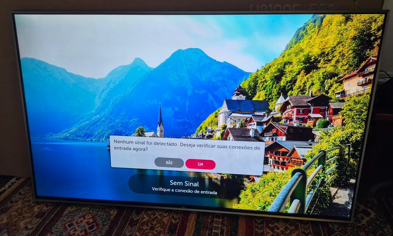 Smart TV LG 49" 4K UHD + controle remoto + suporte de pleno movimento + manuais