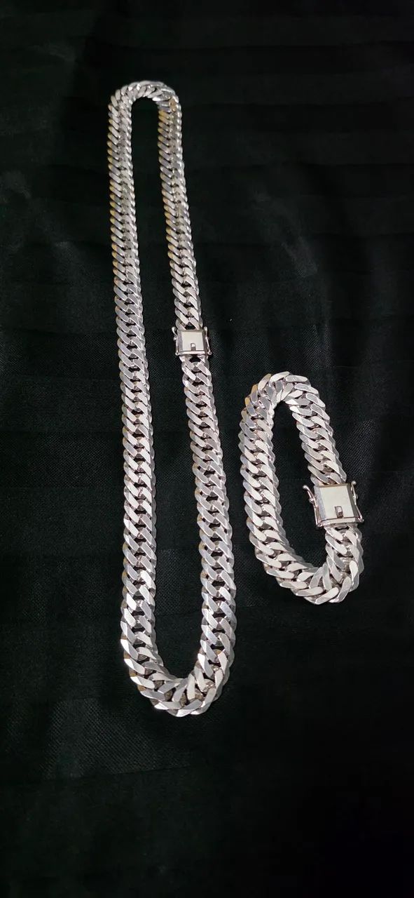 Cordão e pulseira de prata 925 - Foto 2