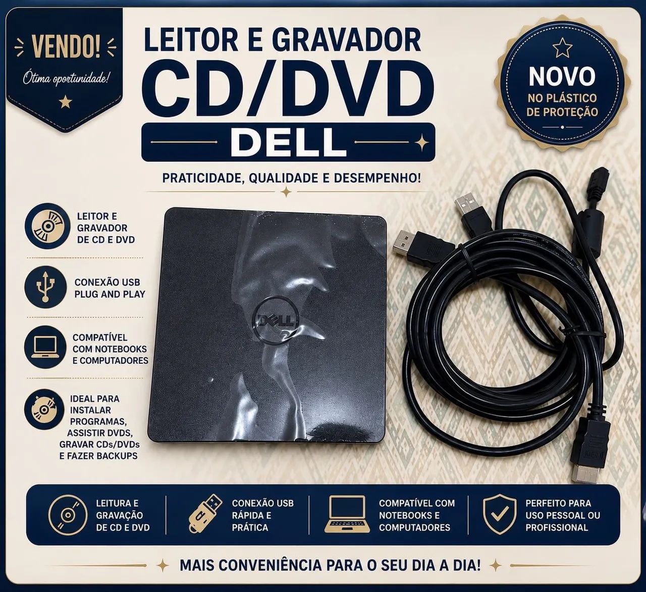 Vendo leitor e gravador de CD e DVD 