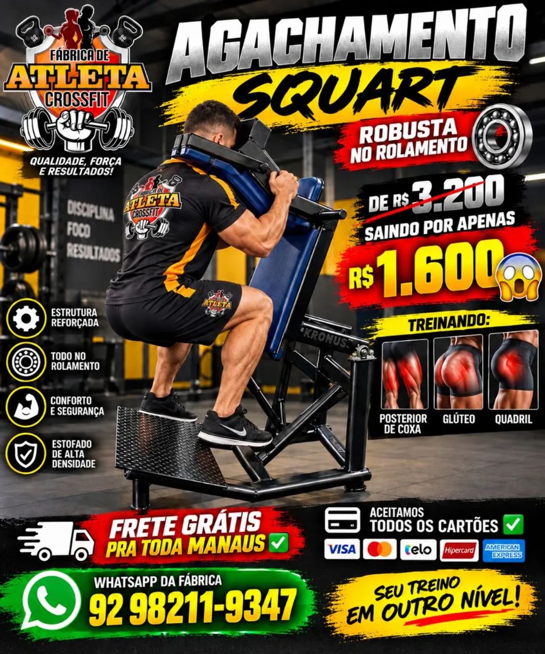 AGACHAMENTO SQUAT PROMOÇÃO 1.600