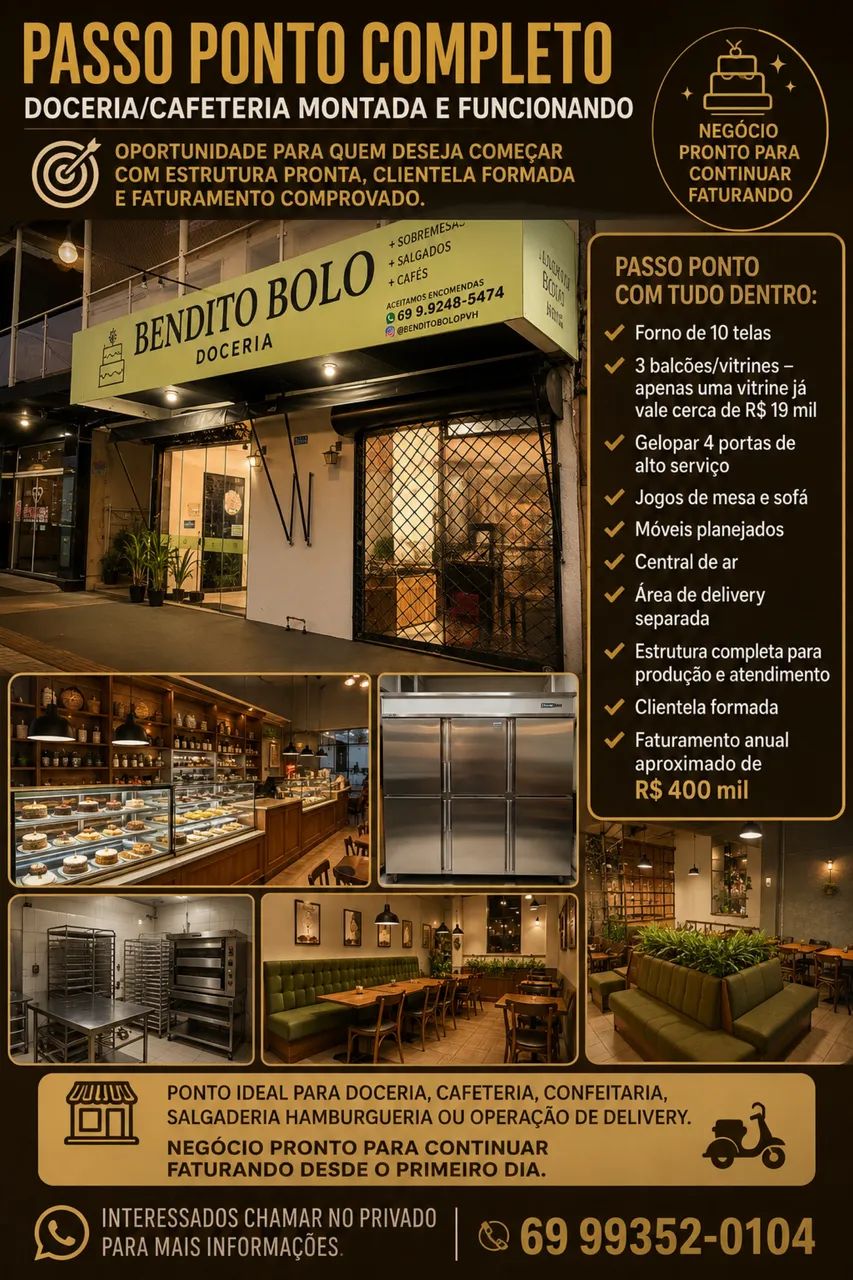 A venda - cafeteria- Oportunidade de negocio