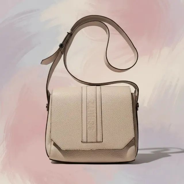 bolsa tiracolo Schütz Original bege com alça ajustável - Foto 3