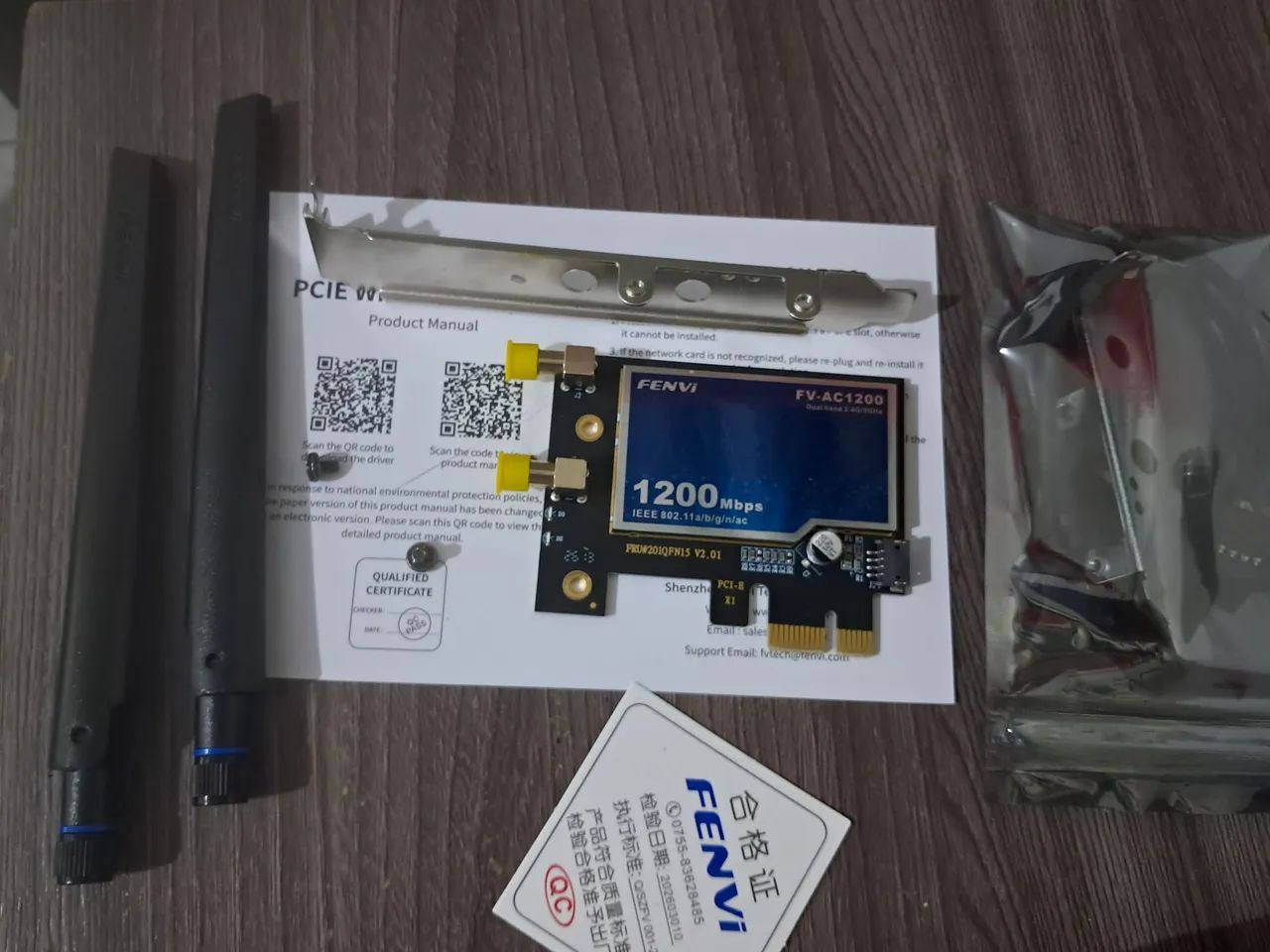 Placa WIFI PCIe FENVI AC1200