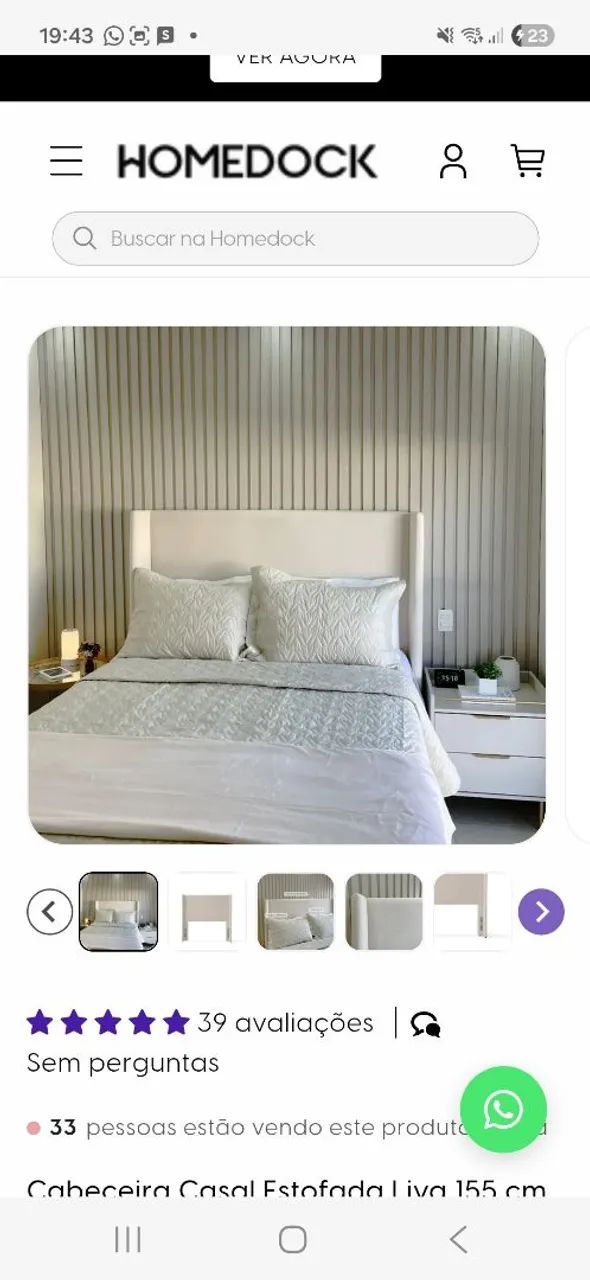 Cabeceira de Cama de casal Lyra - Foto 5