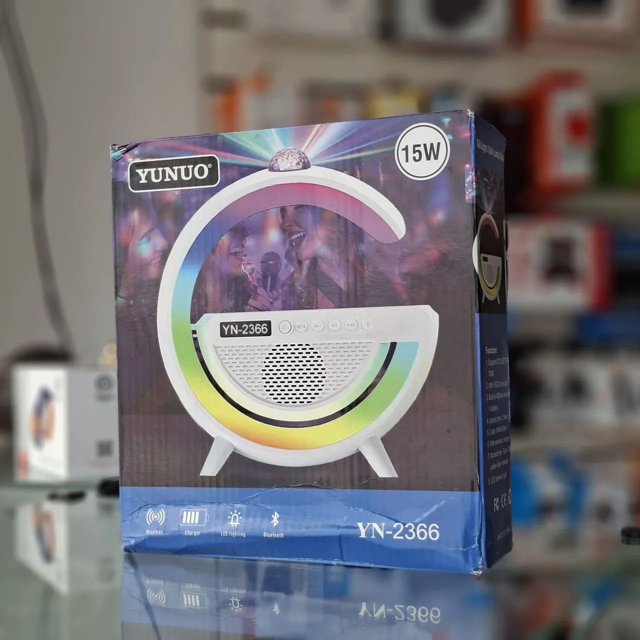 Caixa de som Bluetooth led e carregador indução - entrega em slz e região 