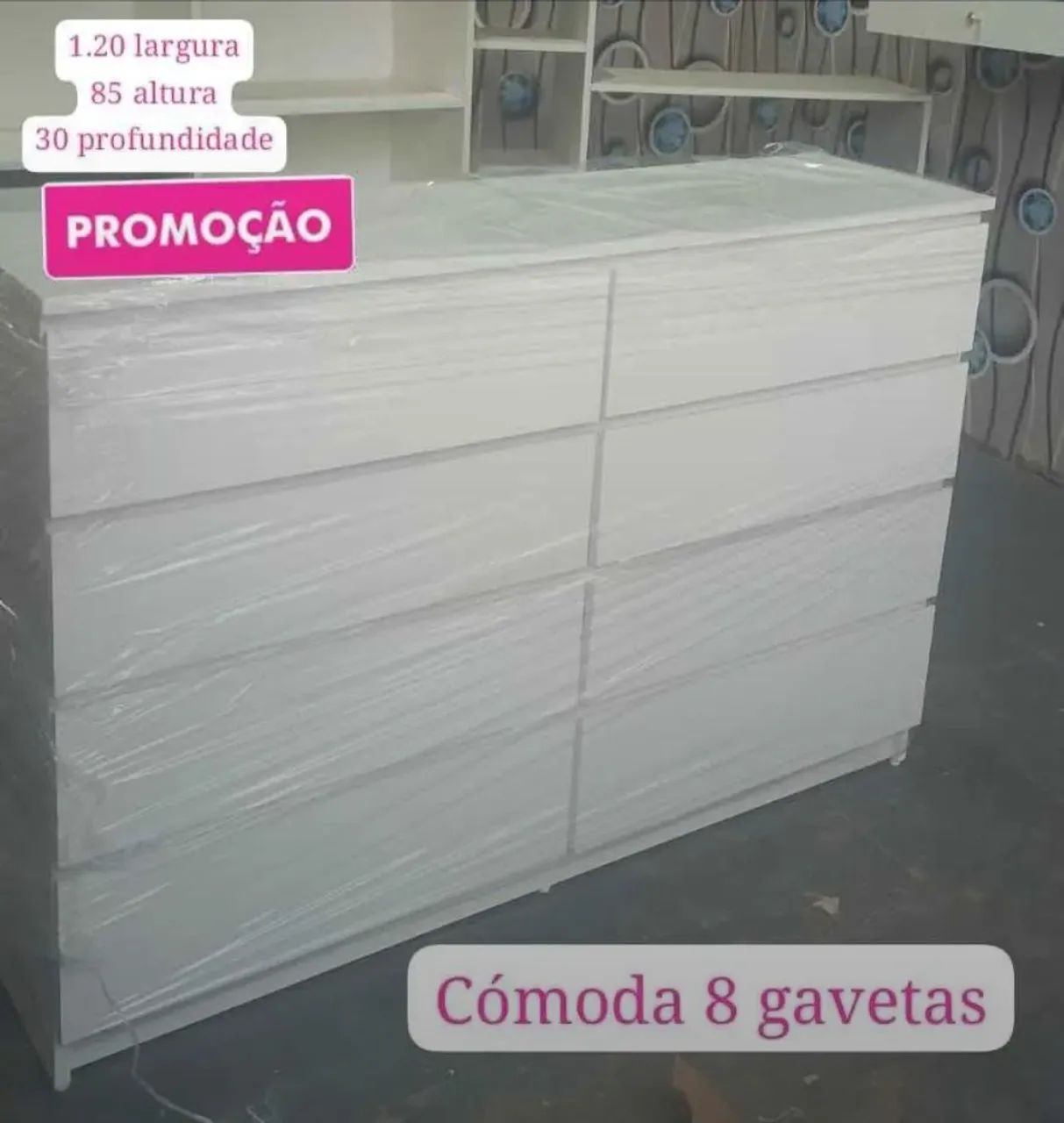 Cômoda 8 Gavetas 100% MDF  - Foto 3