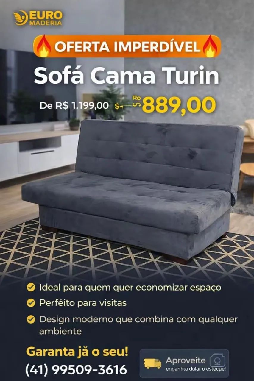 Sofá Cama Turin - Novo