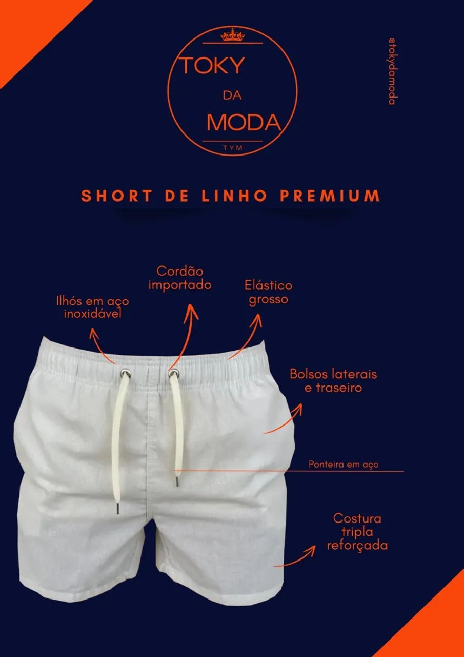 Short linho plus size masculino  - Foto 3