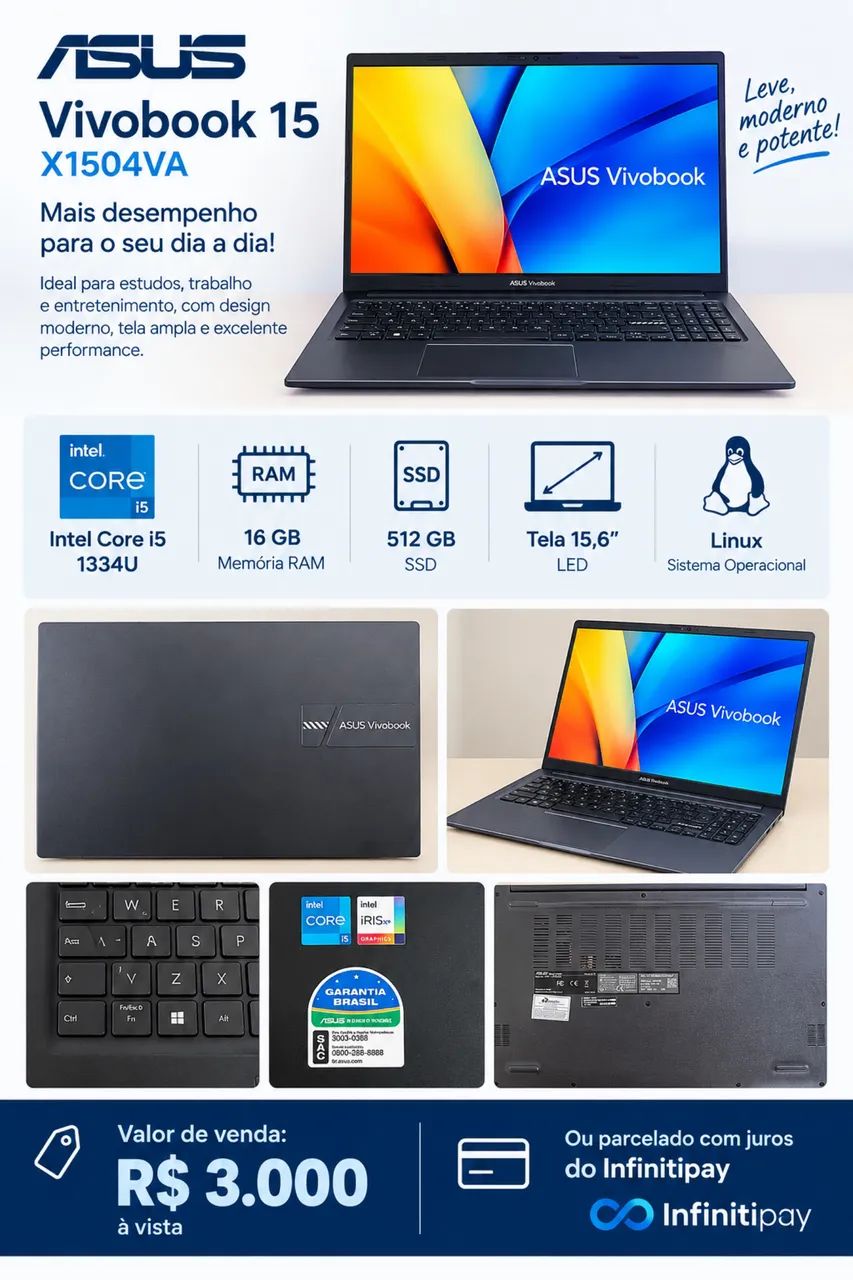 VENDO NOTEBOOK ASUS 